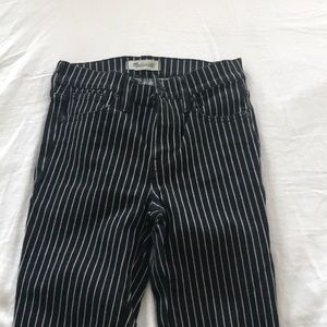 Madewell black and white striped skinny jeans